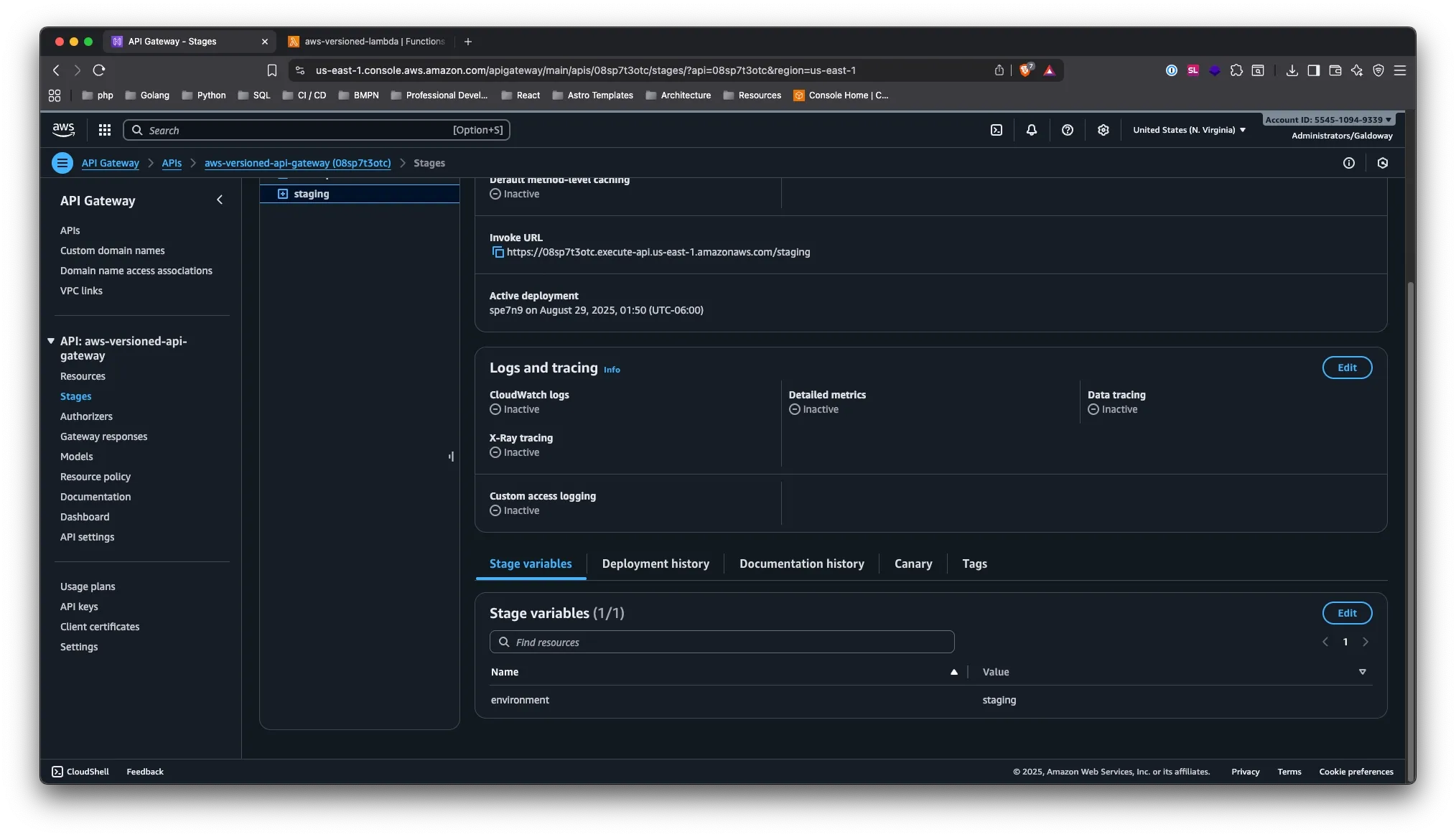 Configuring Stage Variables